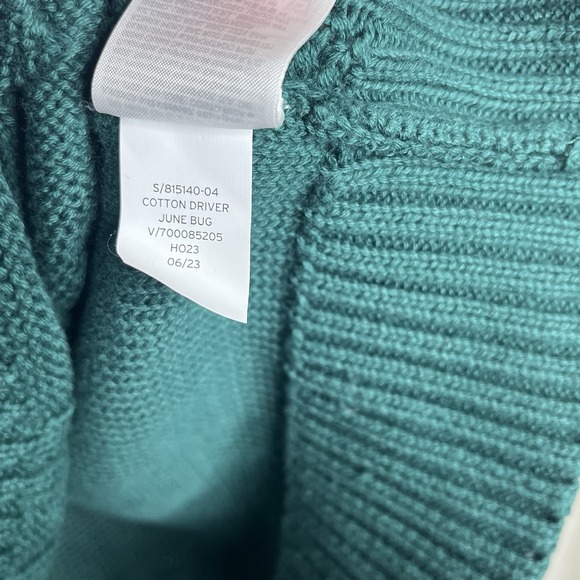 Gap Cable Knit Sweater Green Womens Small Preppy Fisherman Crewneck Heritage - Picture 6 of 7